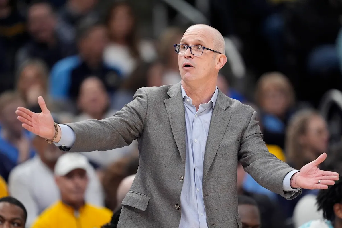 UConn Huskies head coach Dan Hurley at Marquette game