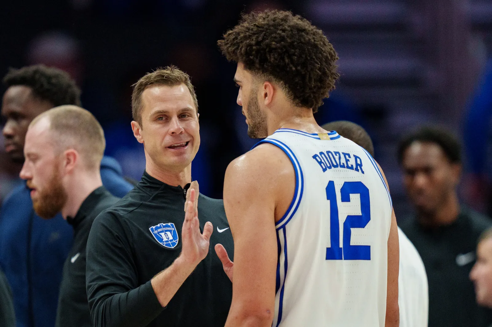Duke head coach Jon Scheyer and forward Cameron Boozer
