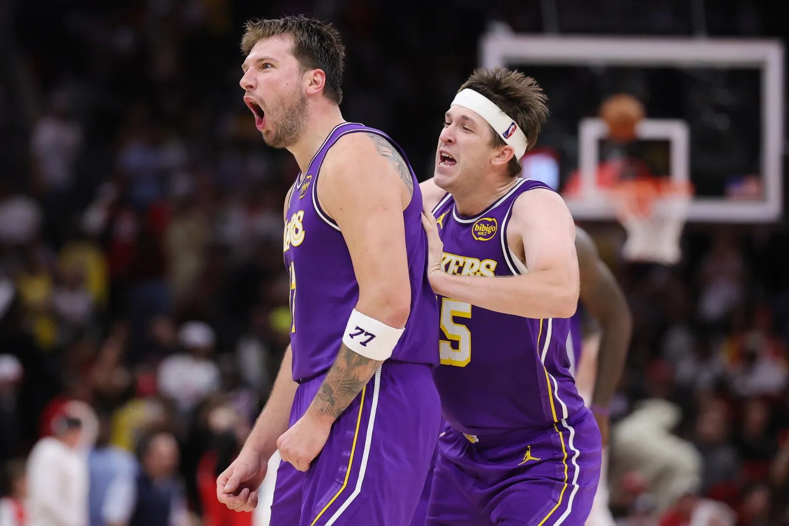 Los Angeles Lakers stars Luka Doncic and Austin Reaves