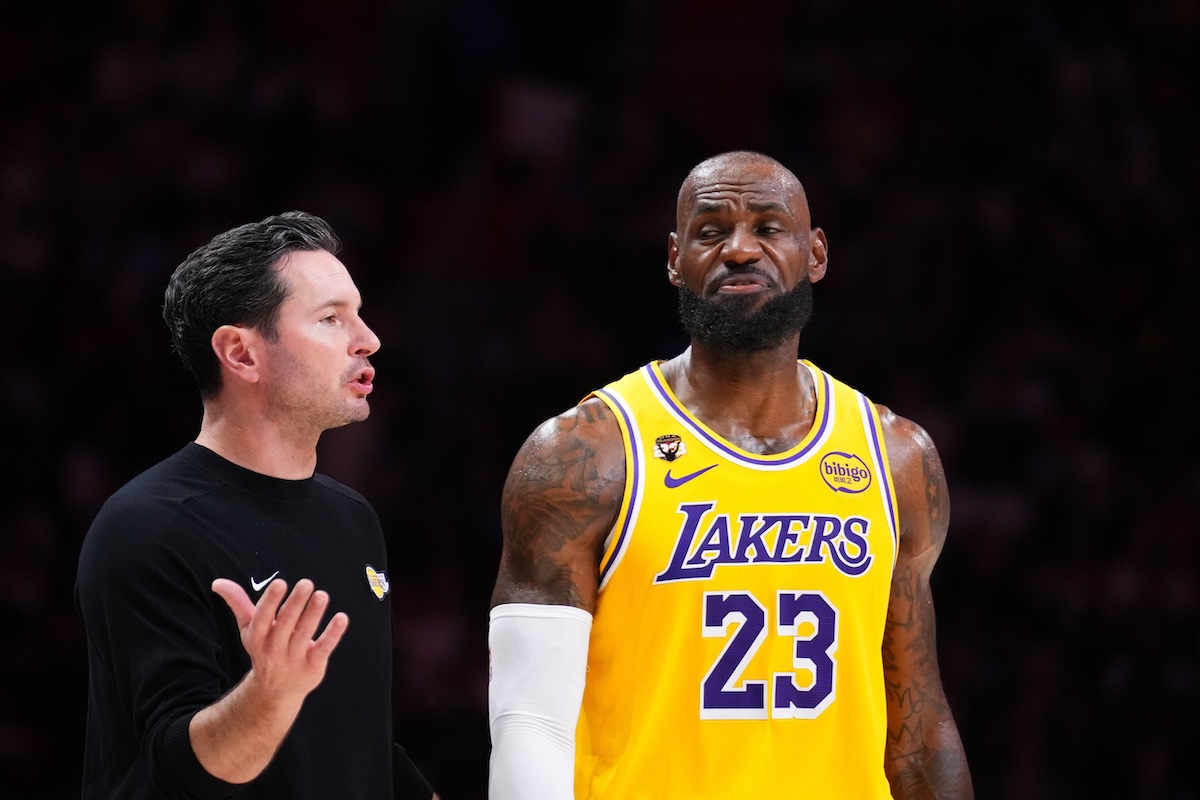 Lakers’ JJ Redick Reacts to LeBron James' Scoreless Half in Pistons Loss