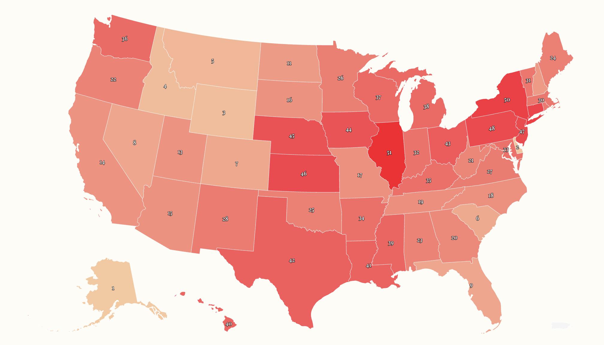 Map Reveals States With Highest—And Lowest—Tax Rates