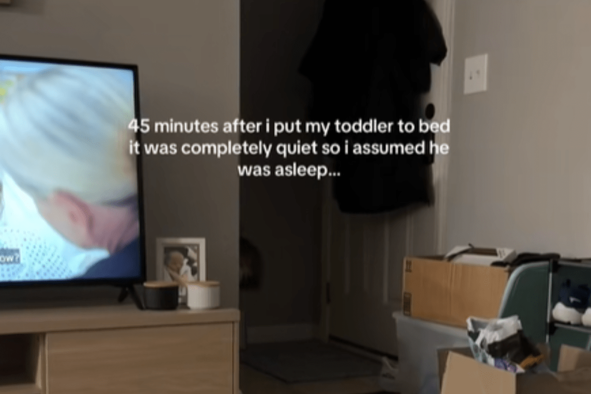 Toddler is unusually quiet at bedtime, then mom spots something