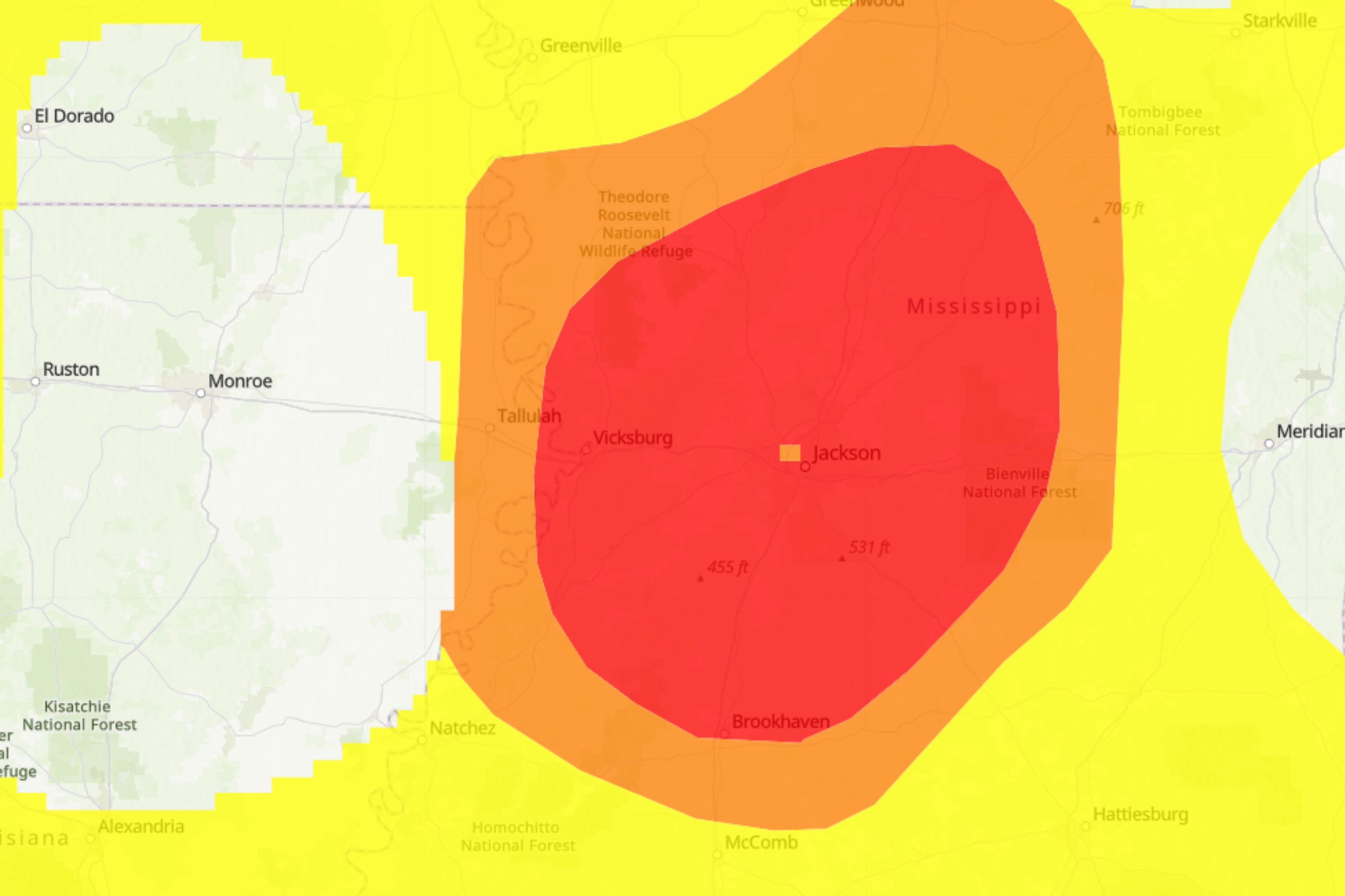 Thousands Advised To Stay Inside in Mississippi