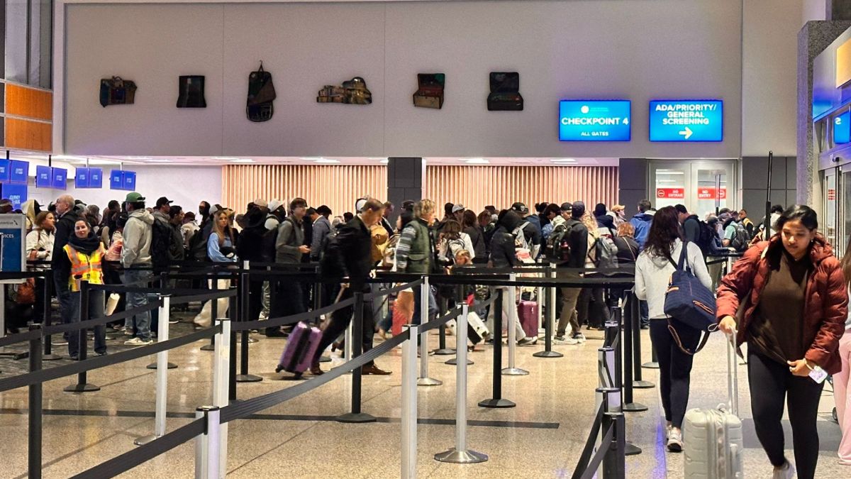 Photos, Videos Show Security Lines as US Airports Face 'Breaking Point'