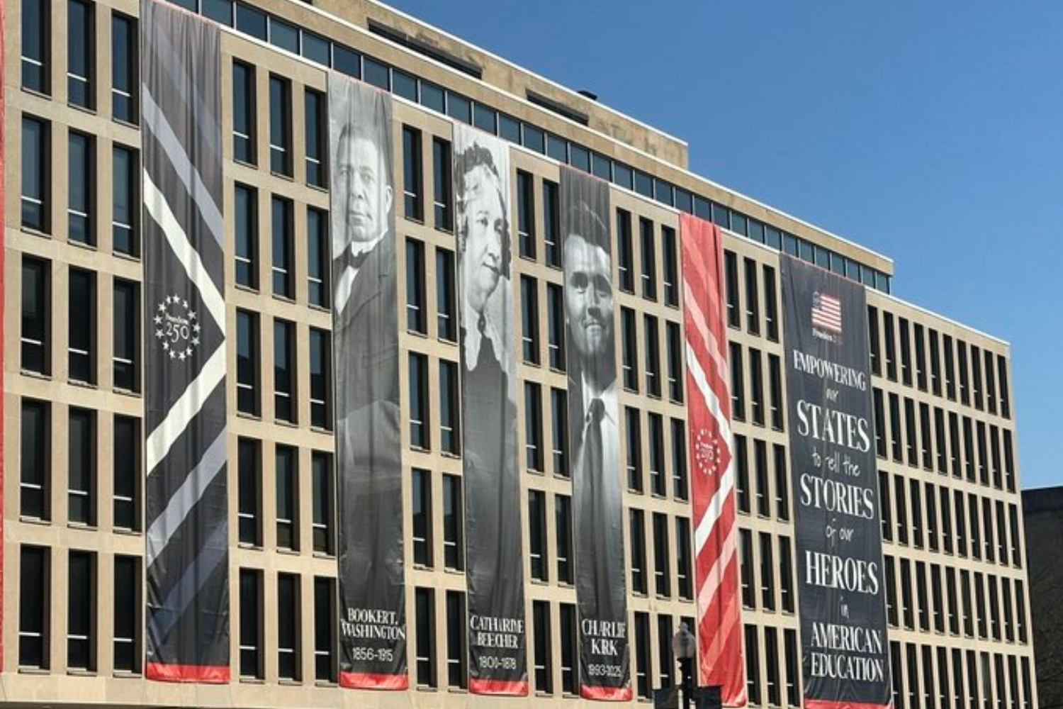 What New Department of Education Banner Labels Charlie Kirk Raises Eyebrows