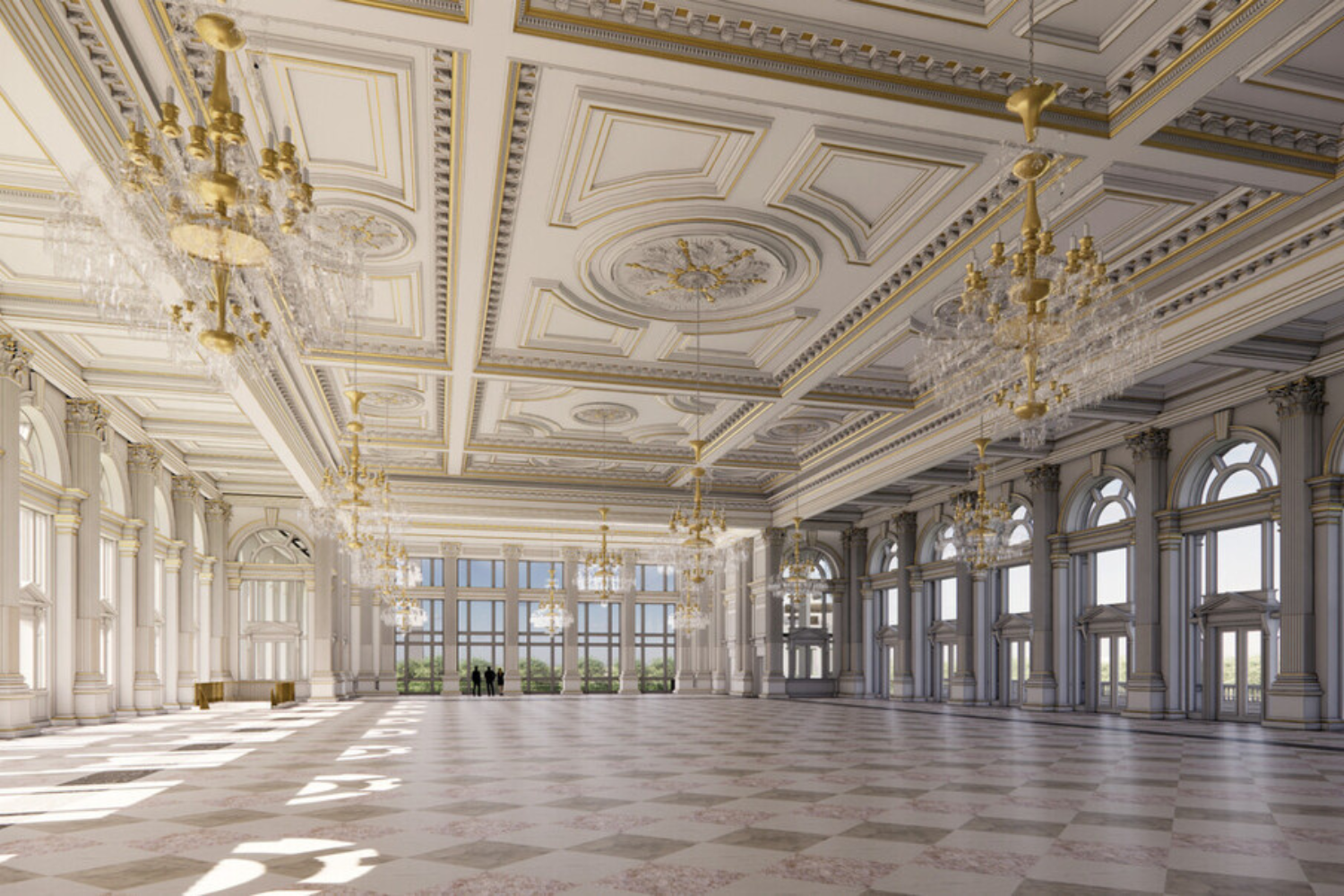 newsweek.com - Alice Gibbs - Trump's new mock-ups of White House ballroom show predictable color palette