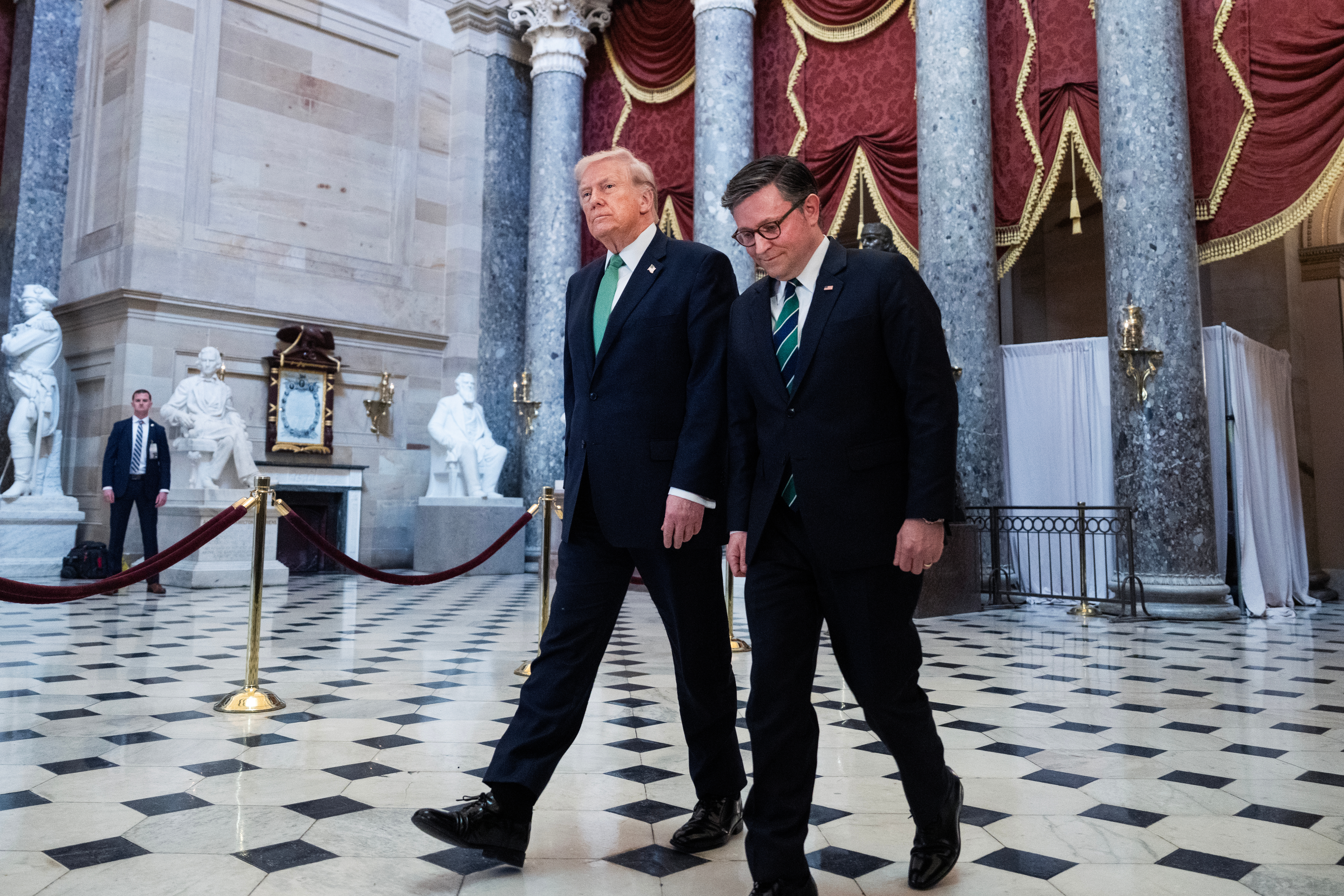 Donald Trump Reacts After Mike Johnson Caves to Democrats DHS Demand