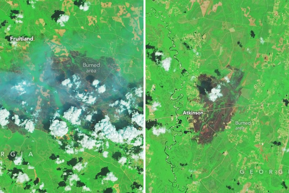 Satellite Images Reveal Destruction of Georgia Wildfires