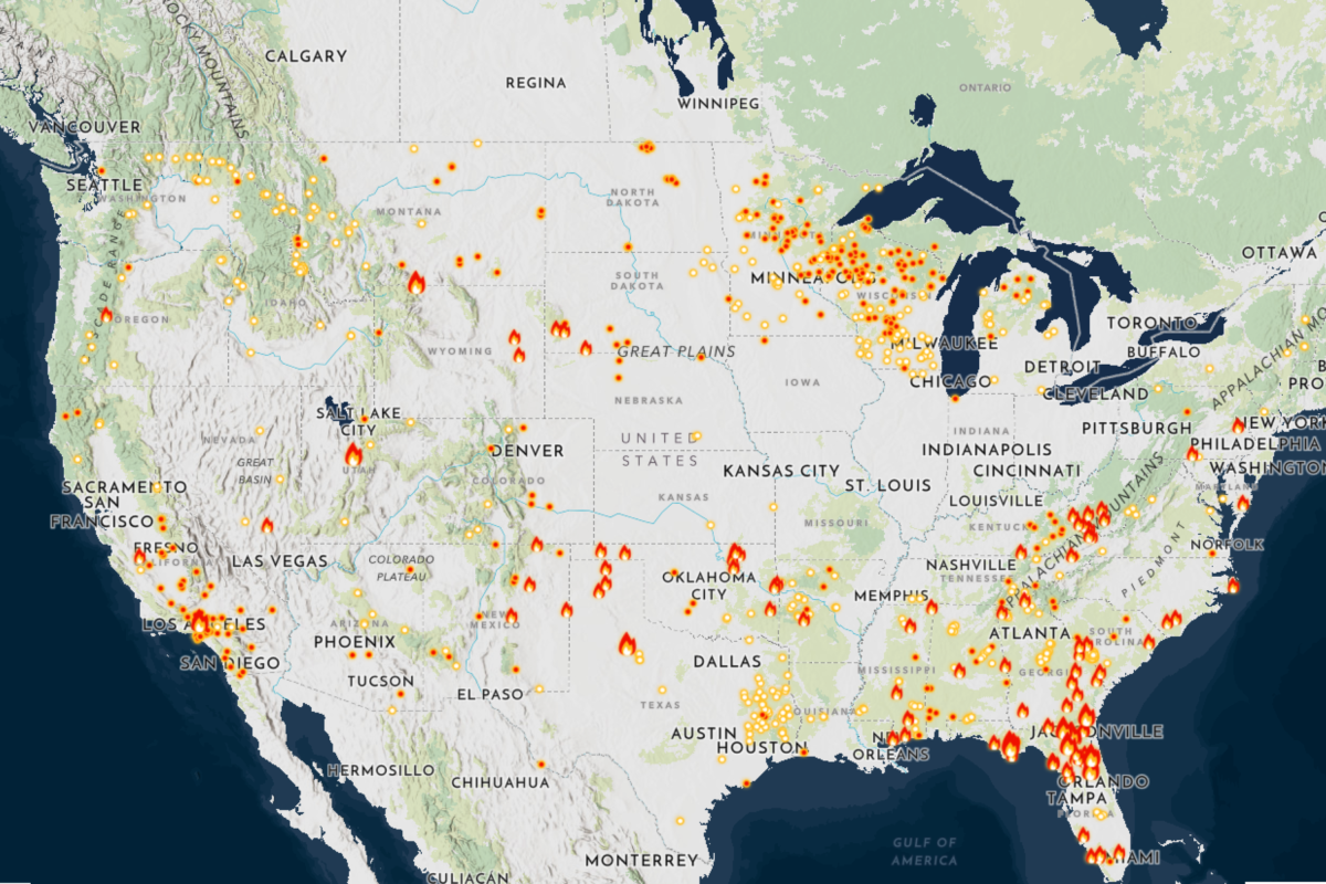 Georgia Wildfire Map, Update: Expanding Blaze Creates Path of Destruction