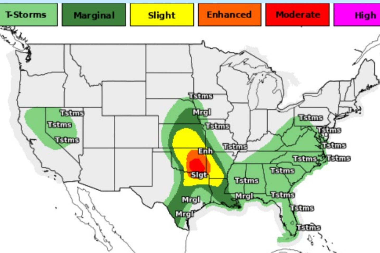 Map Shows States in Path of Tornado Threat - Newsweek