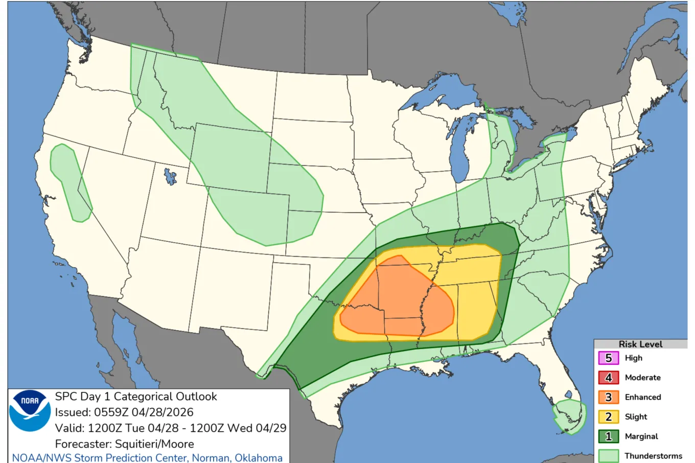 US Weather Maps Show States Facing Snow, Thunderstorms - Newsweek