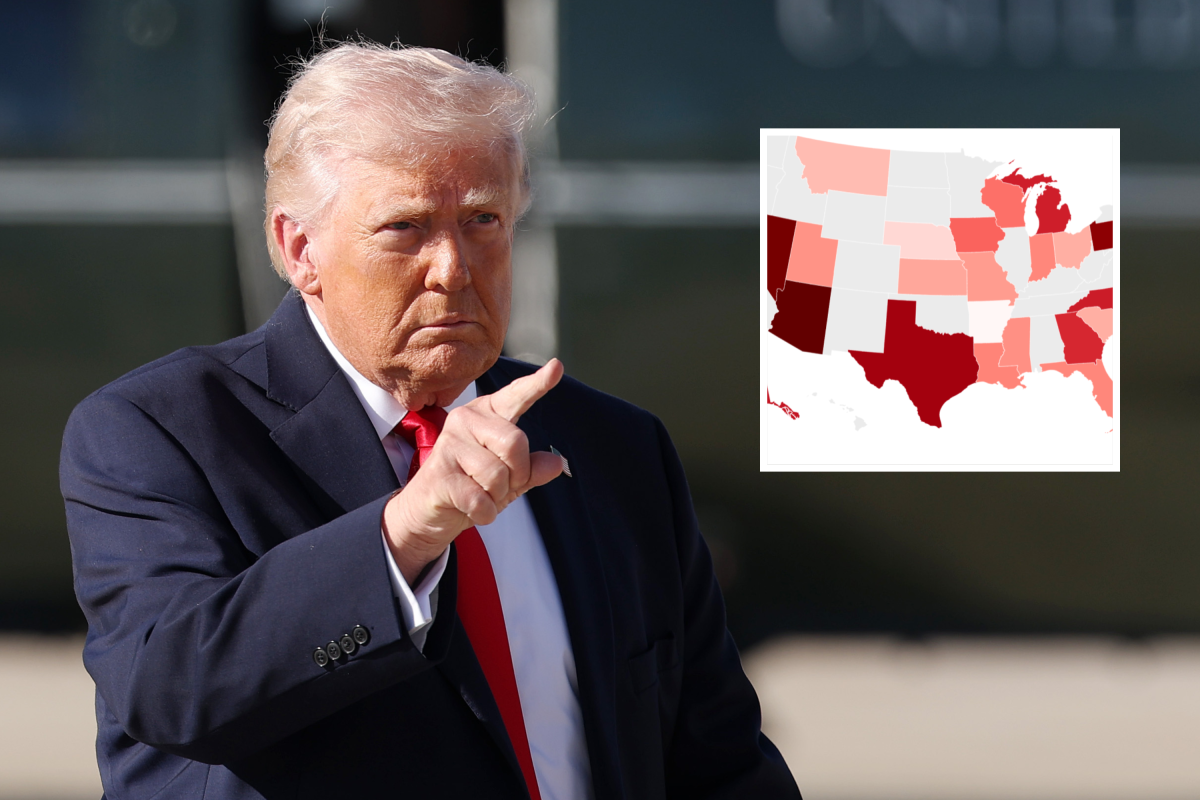 Map Shows Donald Trump's Approval Rating Underwater in GOP Strongholds