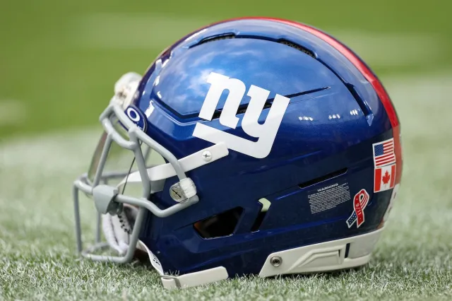 New York Giants helmet from game against Washington Commanders