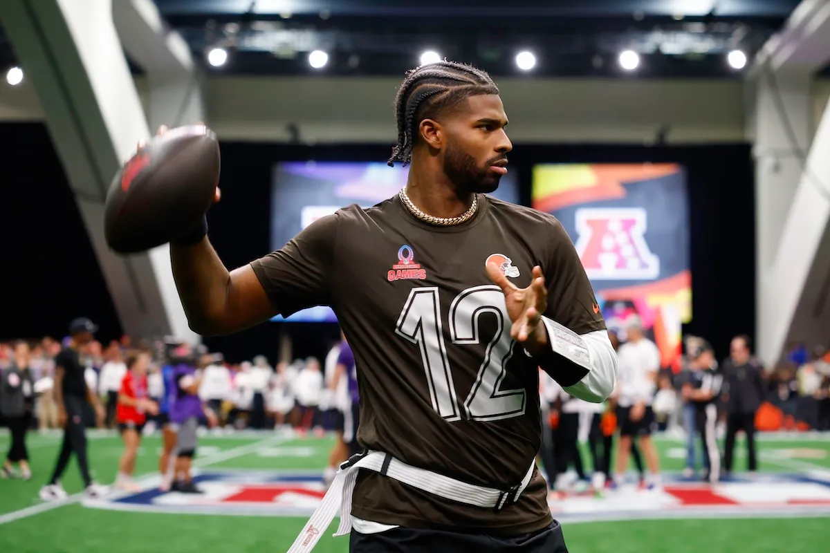 Browns quarterback Shedeur Sanders at NFL Pro Bowl 2026