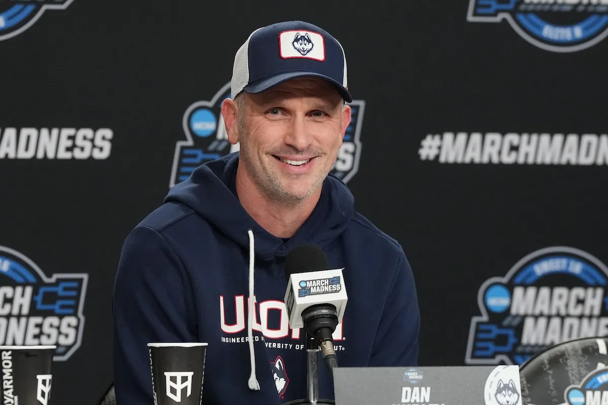 UConn Huskies head coach Dan Hurley at March Madness press conference