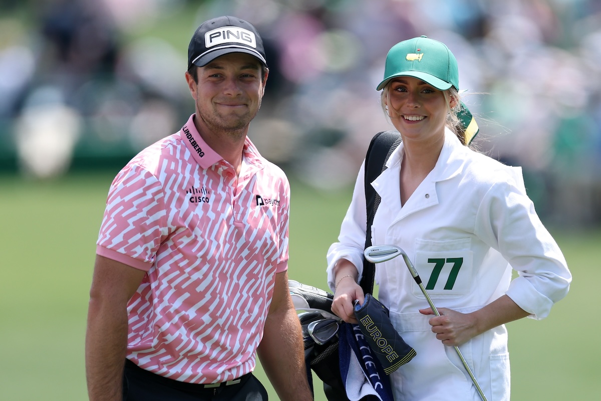Viktor Hovland Appears with Girlfriend Tuva at Masters Par 3 Contest