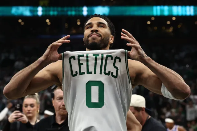 Boston Celtics All-Star Jayson Tatum against Philadelphia 76ers