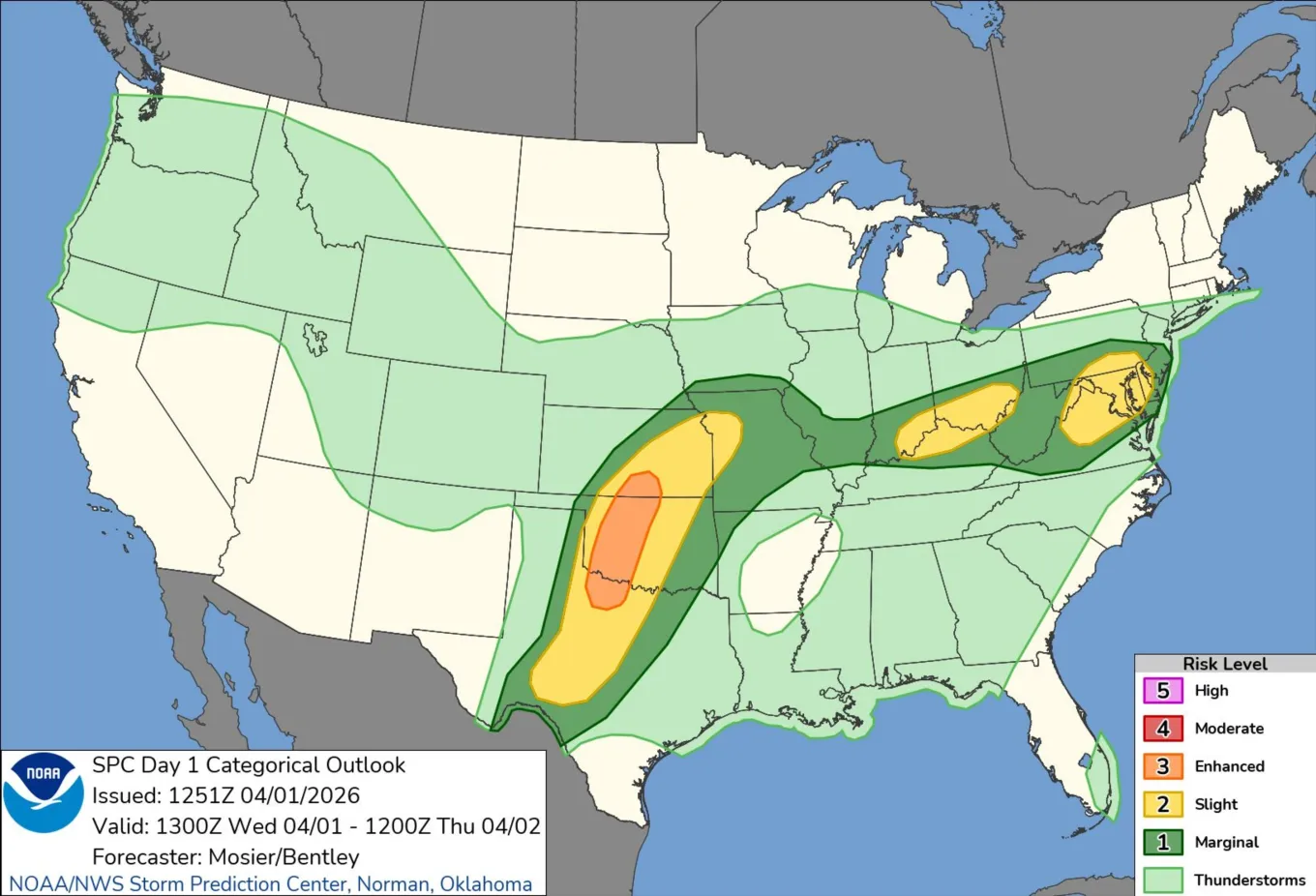 Tornado Map Shows Where Storms Could Hit as Risk Level Issued ...