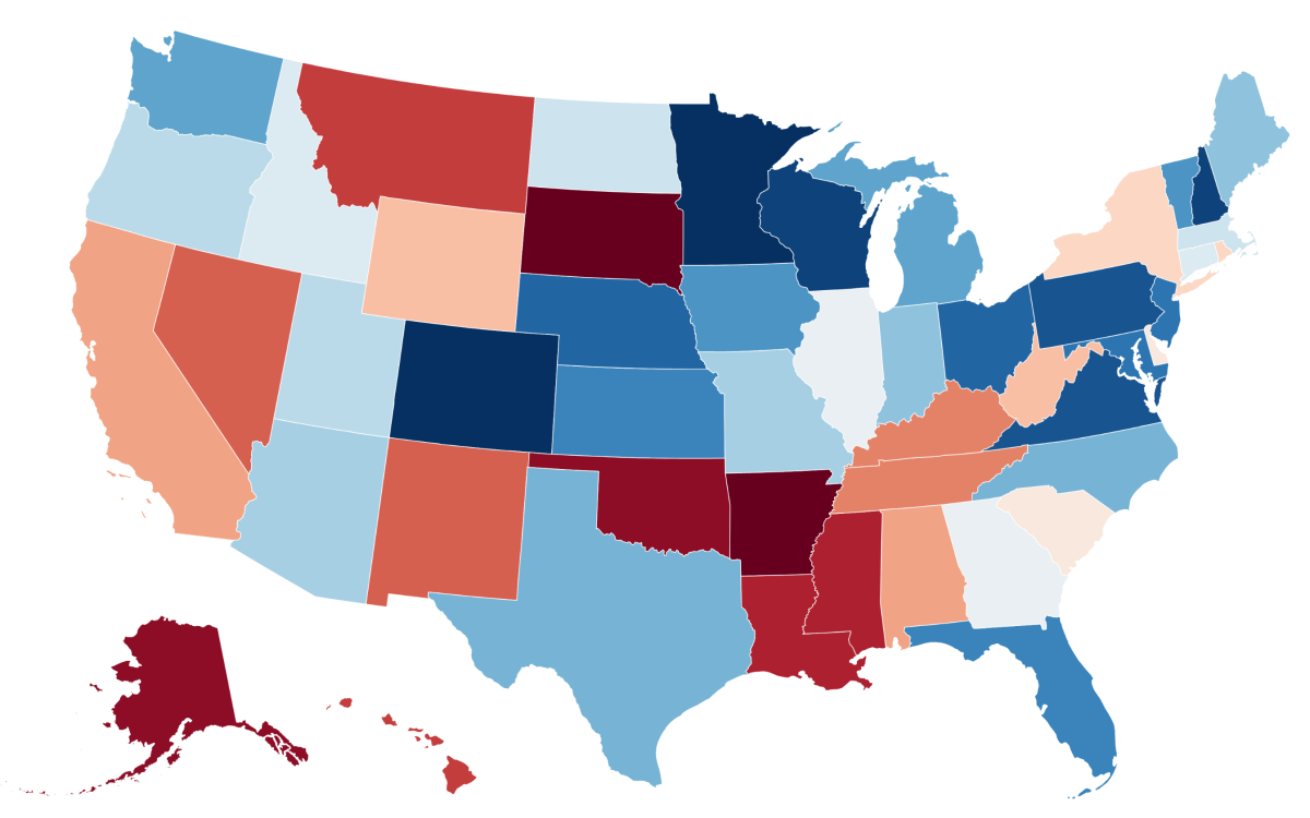 Map shows states that are best—and worst—with money - Newsweek