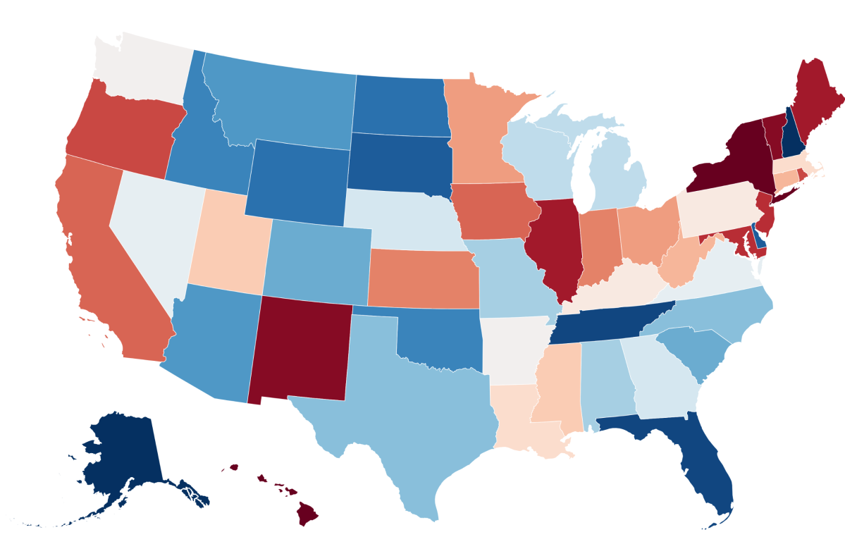 Map shows which states have the highest tax burden - Newsweek