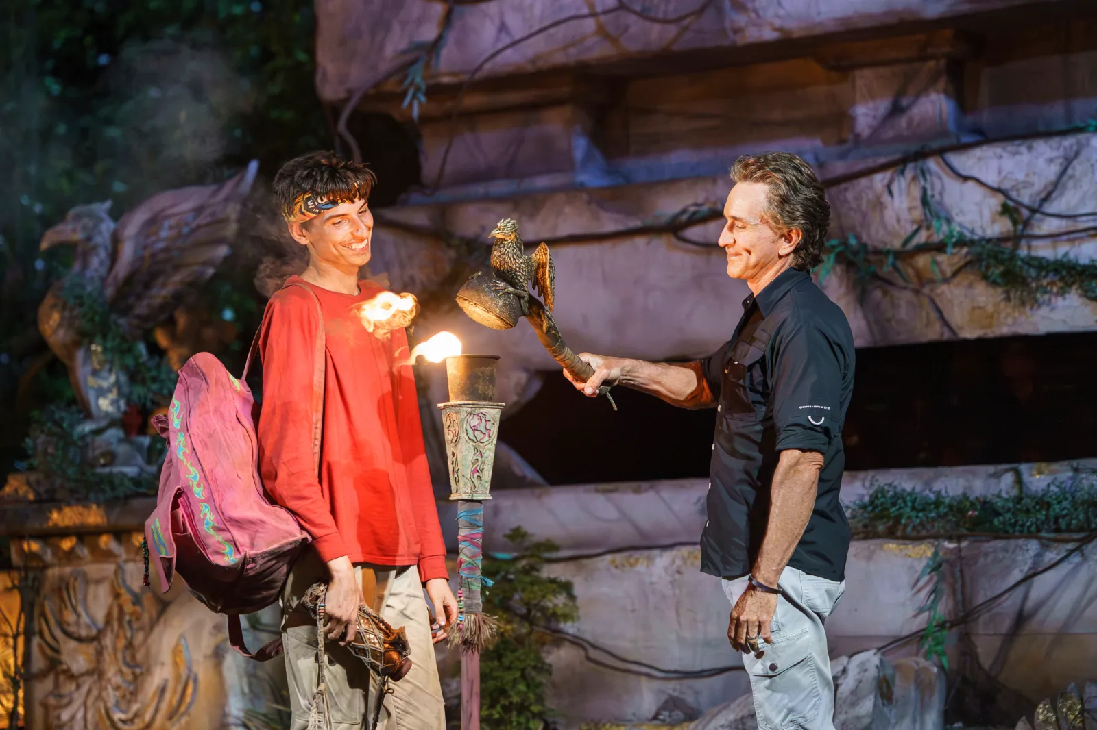 Pictured L to R: Rizo Velovic and Jeff Probst Photo: Robert Voets/CBS ©2025 CBS Broadcasting, Inc. All Rights Reserved.