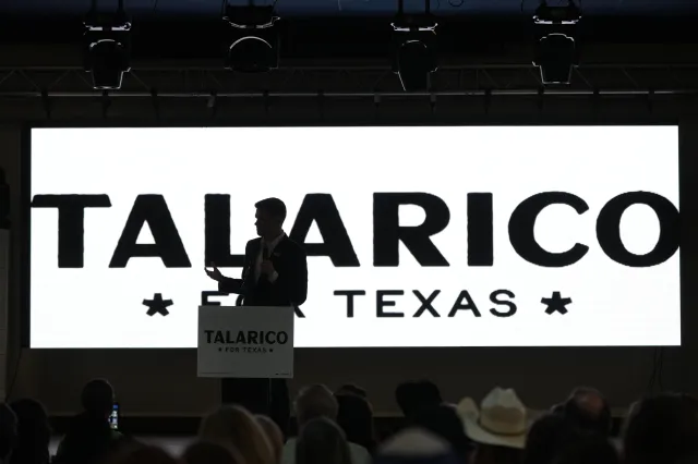 Texas state Representative James Talarico speaks to supporters during a campaign stop in Austin on February 17, 2026.