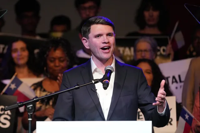 Texas Democratic Senate candidate Texas state Representative James Talarico speaks for the first time since winning the Democratic nomination in Austin, Wednesday, March 4, 2026.