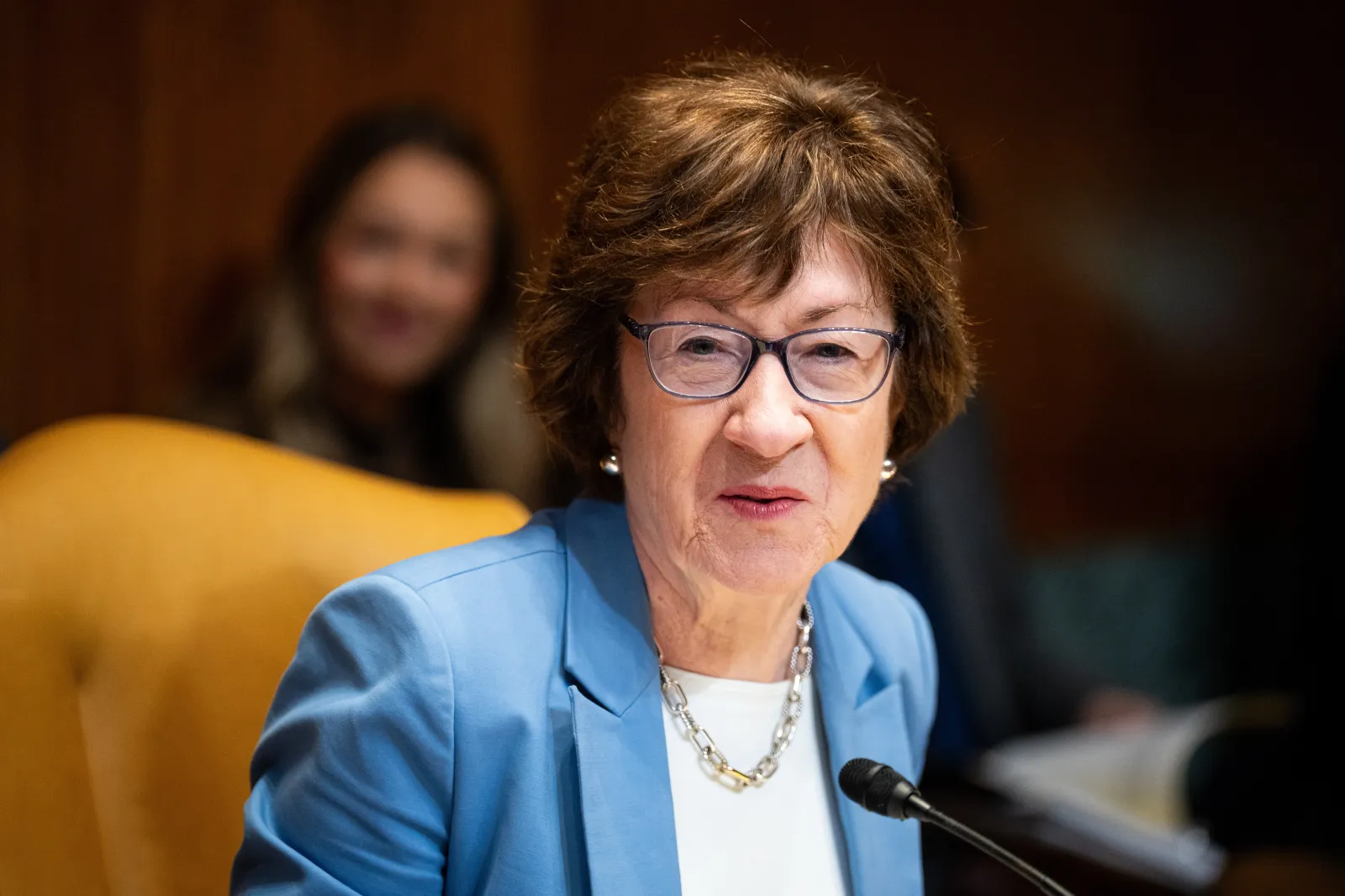 Senator Susan Collins, a Maine Republican, is seen on May 14 in Washington, DC. (Bill Clark/CQ Roll Call via AP Images)
