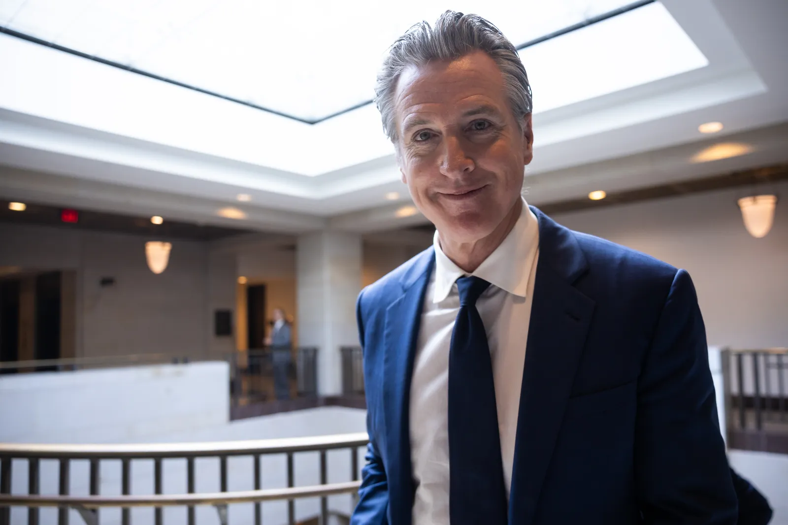 California Governor Gavin Newsom is seen on Capitol Hill on May 20. (Francis Chung/POLITICO via AP Images)