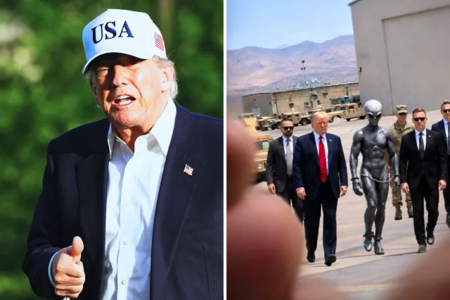Donald Trump Shares AI Photo of Handcuffed Alien Walking Next to Him