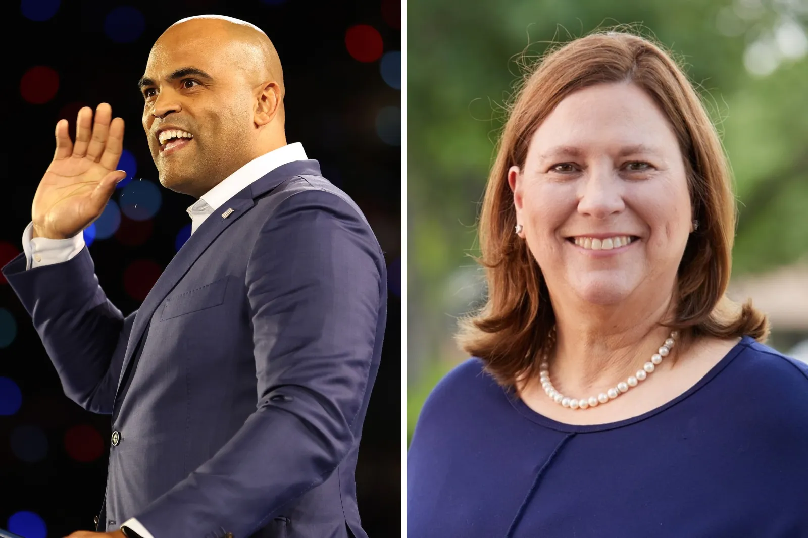 Democratic former Representative Colin Allred, left, and Representative Julie Johnson ahead of their May 26 primary runoff election for Texas' 33rd Congressional District. (Getty Images)
