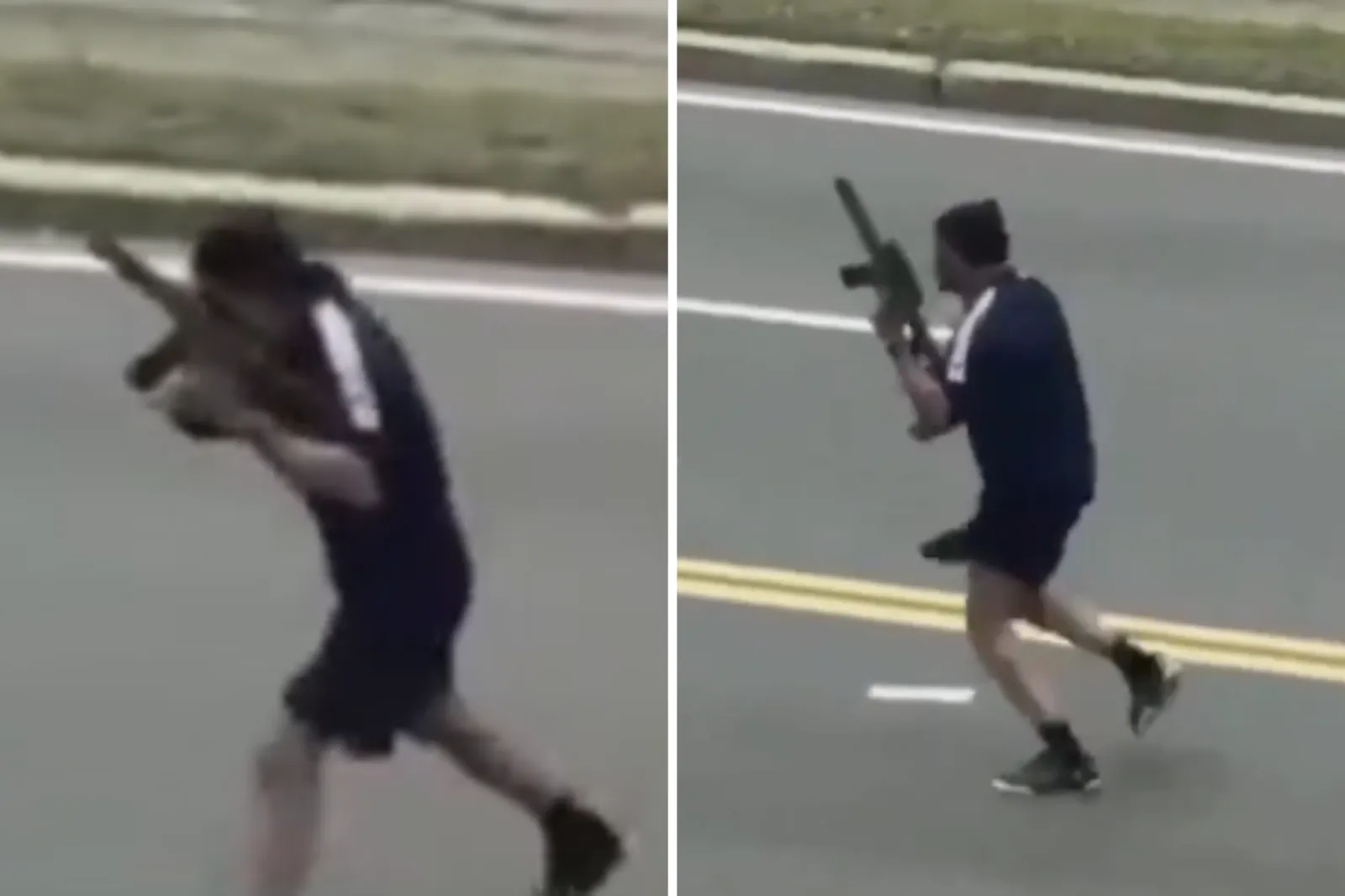 Screengrab of shooter on Memorial Drive in Cambridge, Massachusetts.