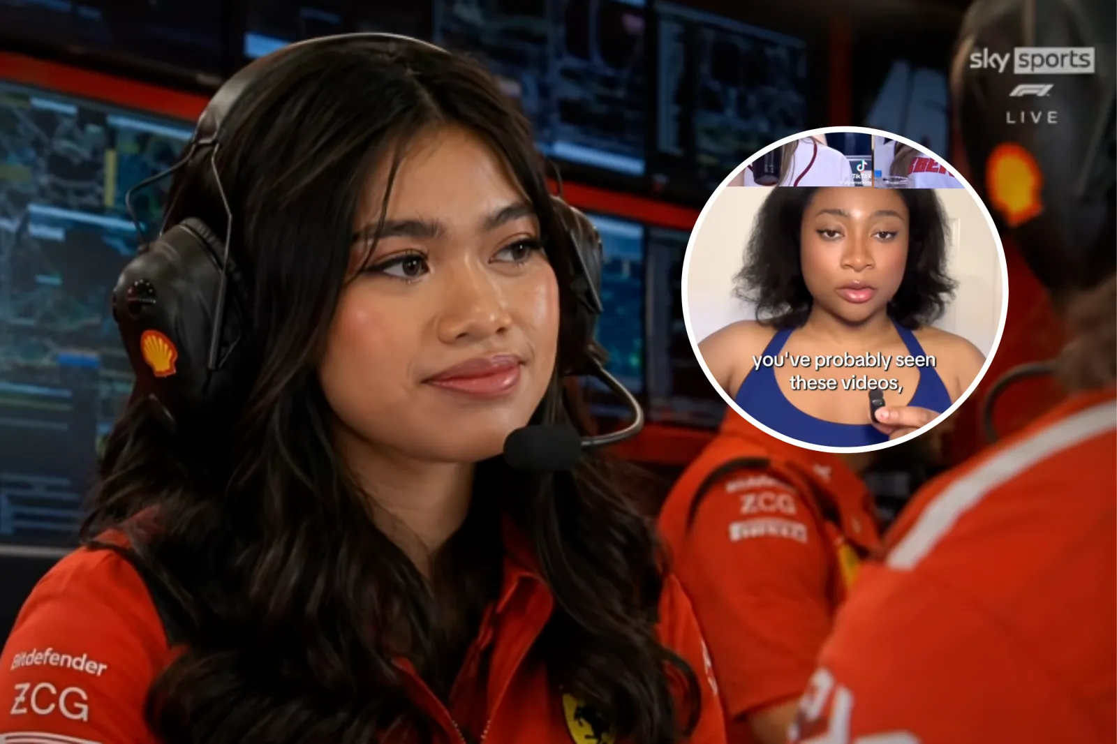 Franell Mauricio in her TikTok video; and Naya, inset.