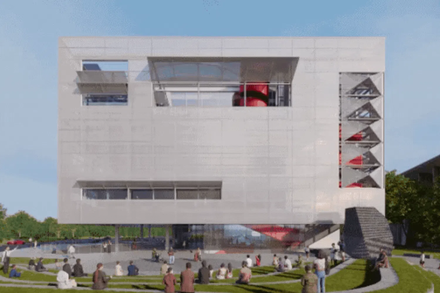 A rendering of the Meitu Cube Visual Arts Center