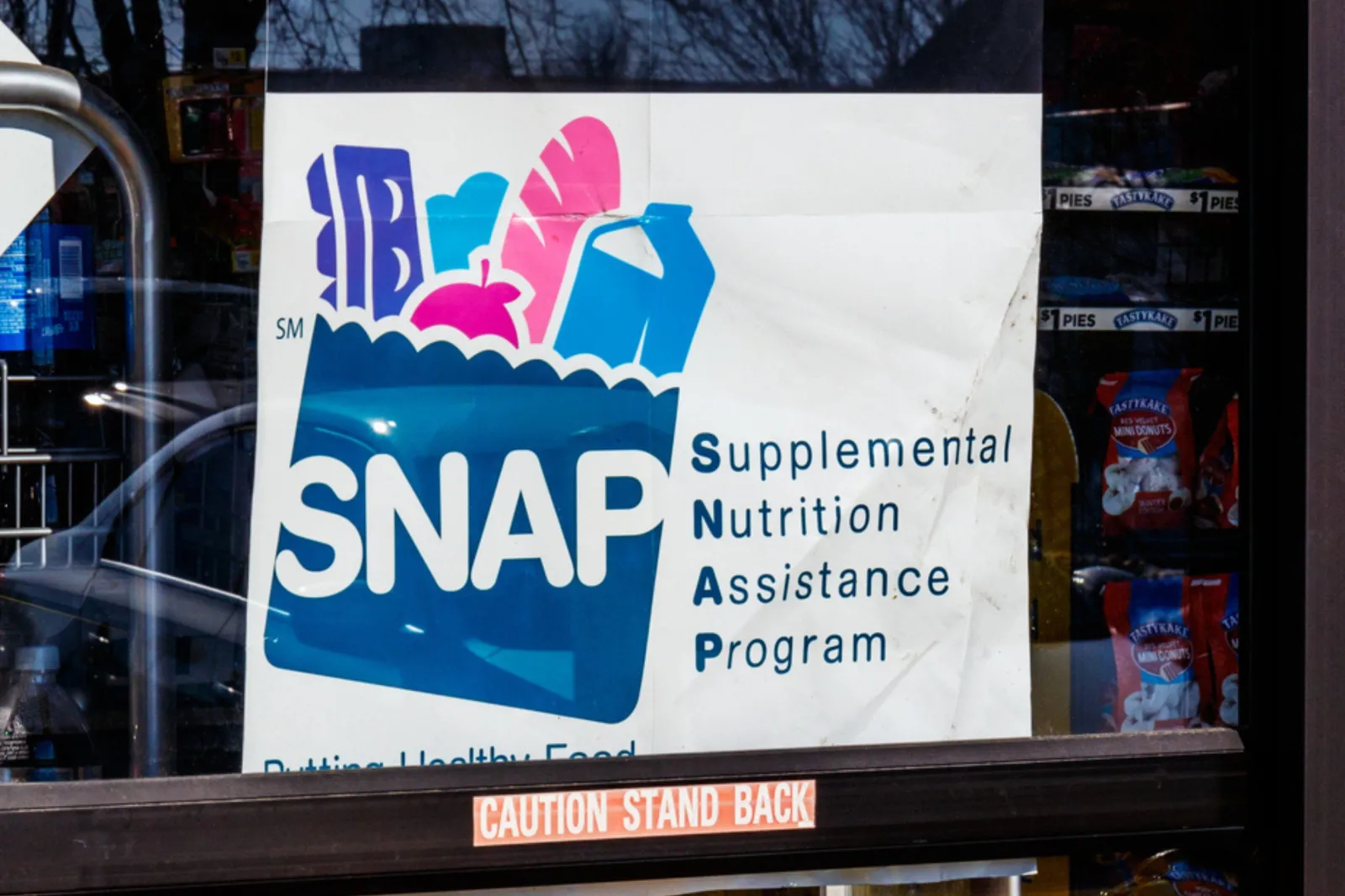 Stock image/file photo: A SNAP sign in a retailer window.