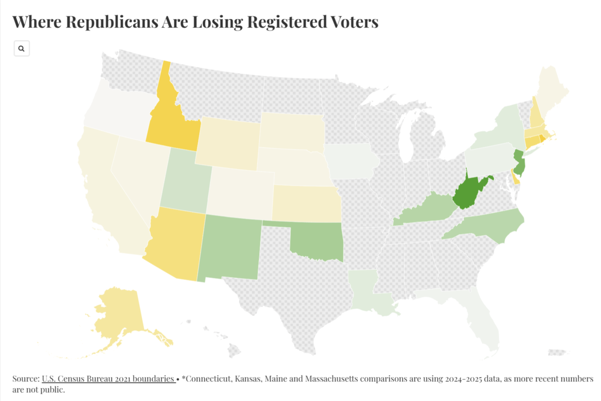 Map Shows Where Republicans Lost Registered Voters 6 Months From Midterms