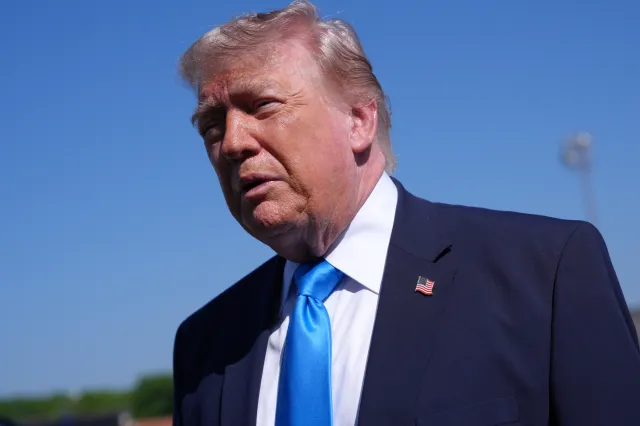 President Donald Trump speaks to the press before boarding Air Force One, Wednesday, May 20, 2026, at Joint Base Andrews, Md., en route to speak at the U.S. Coast Guard Academy commencement.