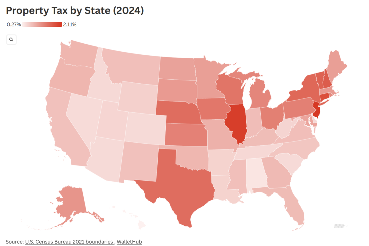 Map Shows How Property Taxes Compare Across the US as Florida Pushes Relief
