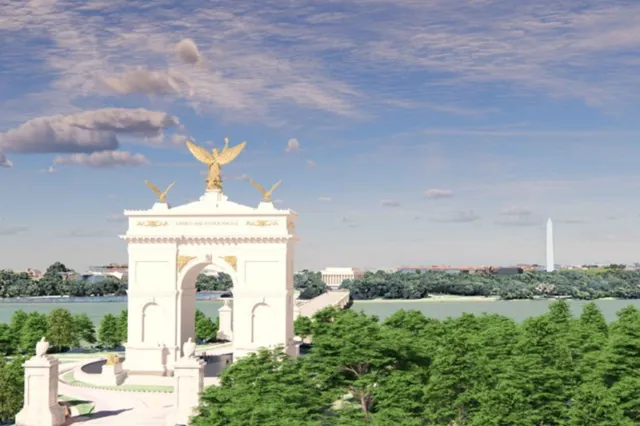 A rendering of the proposed Triumphal Arch in Washington, D.C.