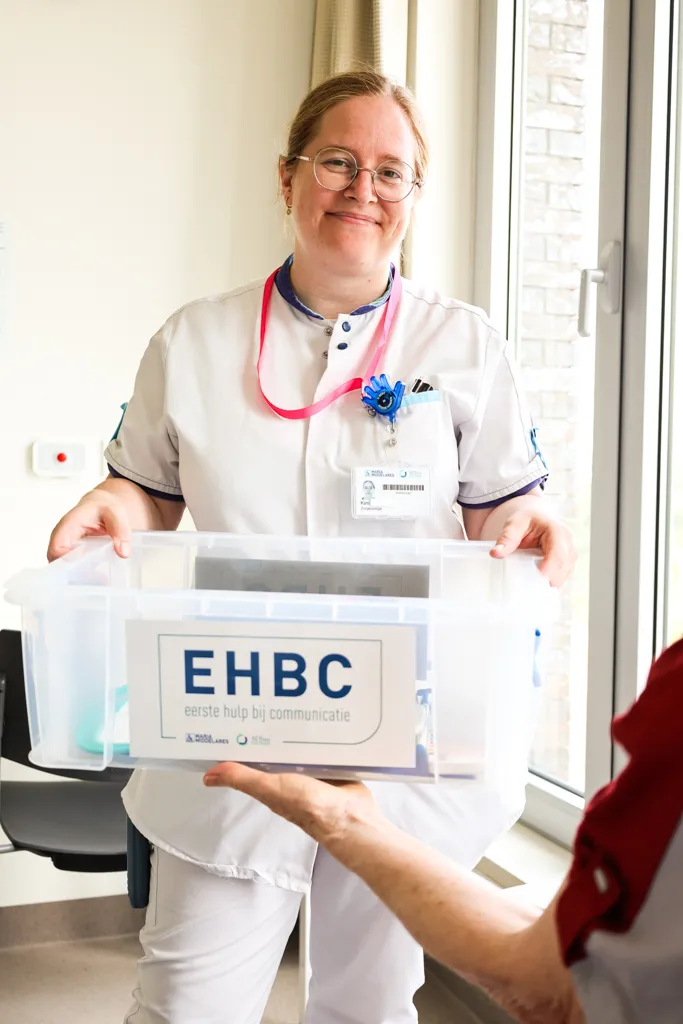 The EHBC box is intended to support communication with patients who have difficulty expressing themselves verbally.