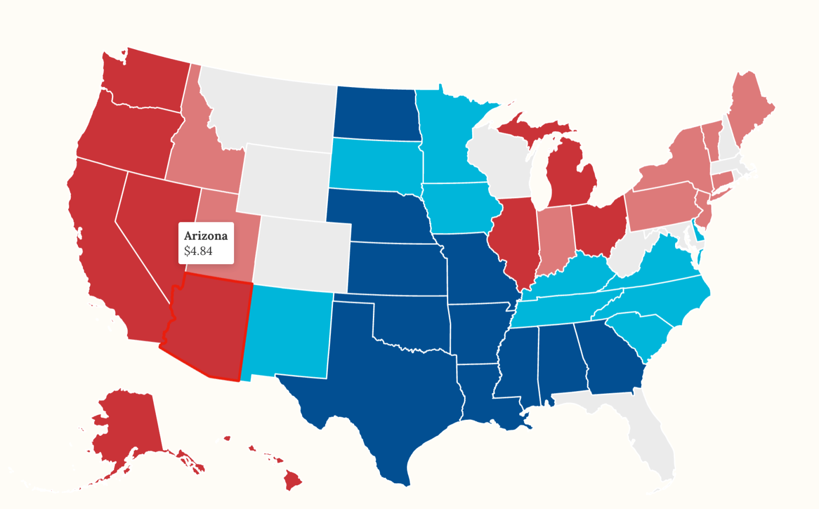 newsweek.com - Giulia Carbonaro - US gas prices rise above $4.50. Map shows price per state