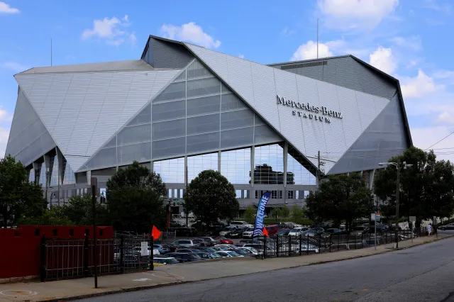 ATLANTA - JULY 27: Mercedes-Benz Stadium, home of the Atlanta Falcons football team and Atlanta United FC soccer team in Atlanta, Georgia on July 27, 2019. (Photo By Raymond Boyd/Getty Images)