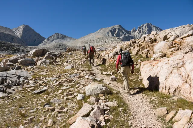 File image: Hikers ascend toward Forester Pass on the Pacific Crest Trail on September 1, 2014 in the Sierra Nevada Mountains of Kings Canyon National Park in California.