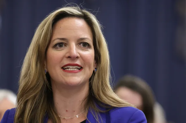 Michigan Secretary of State Jocelyn Benson testifies during a Senate Rules Committee hearing in Washington, D.C., on March 12, 2024.