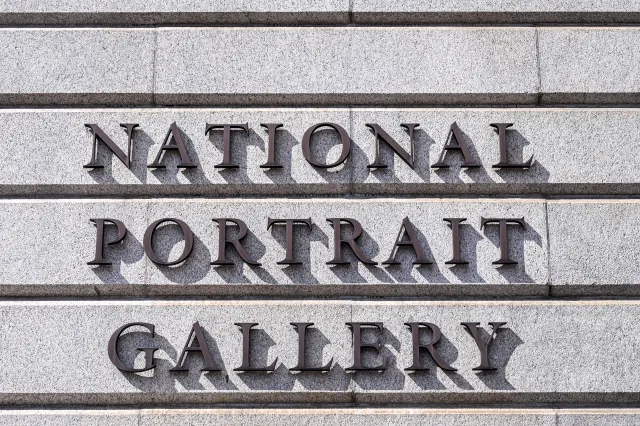 The National Portrait Gallery sign is seen in Washington, DC on August 14, 2025.
