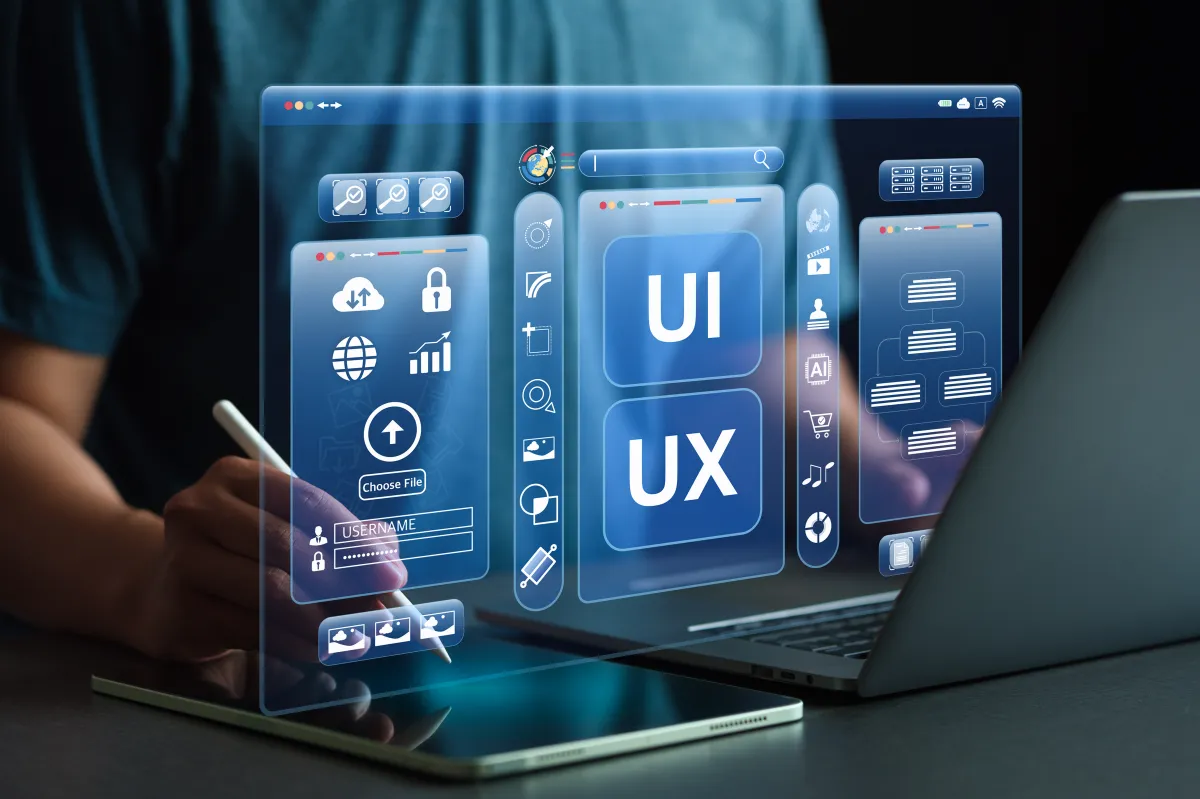 UI/UX Design and Development Concept Illustration.