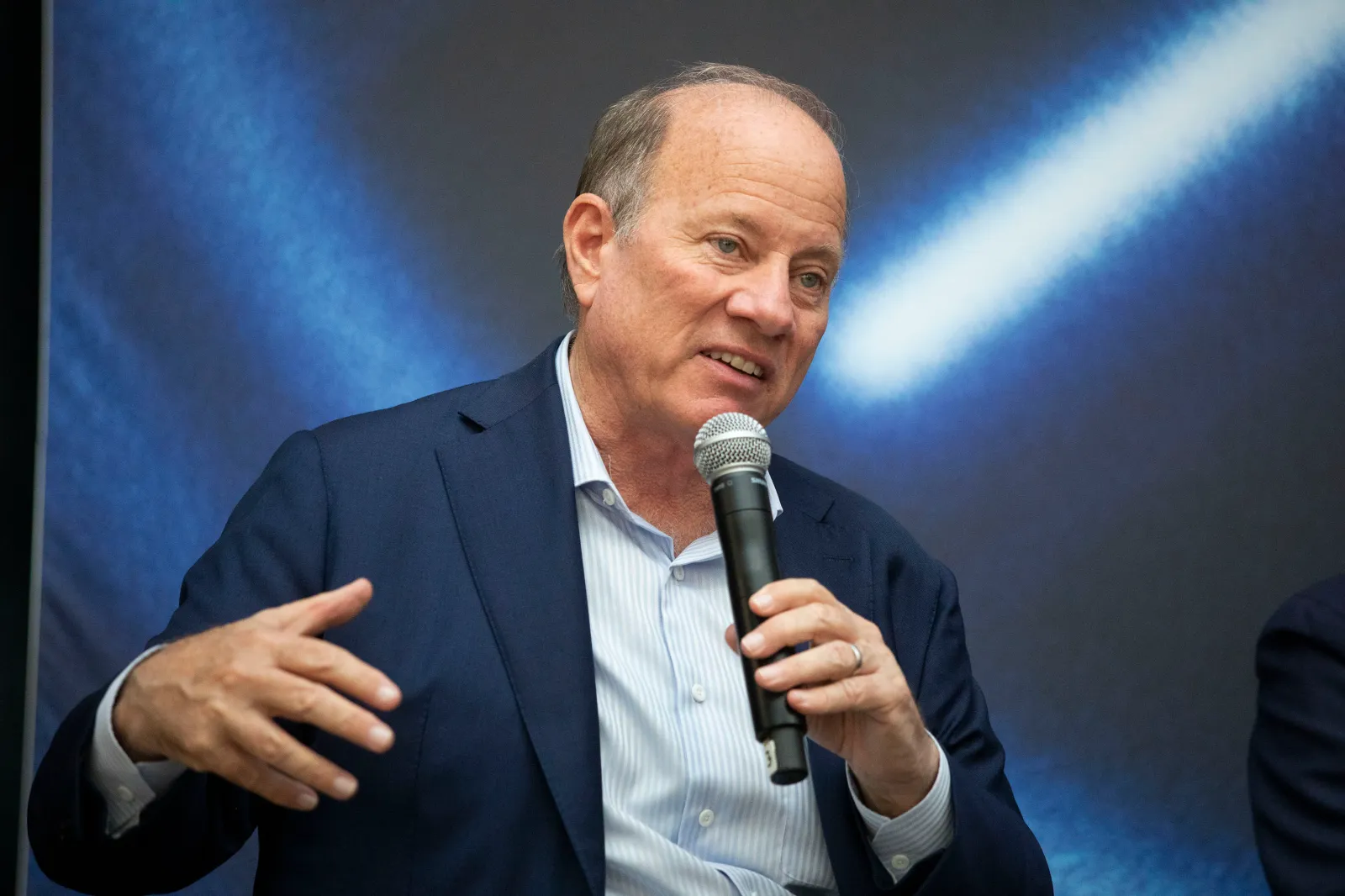 Former Michigan Mayor Mike Duggan speaks in Detroit on September 30, 2025.
