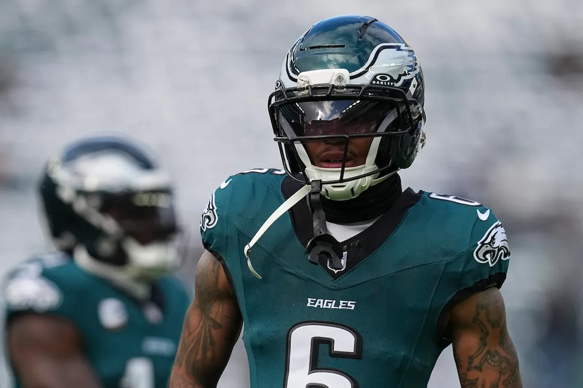 Philadelphia Eagles receiver DeVonta Smith against Las Vegas Raiders
