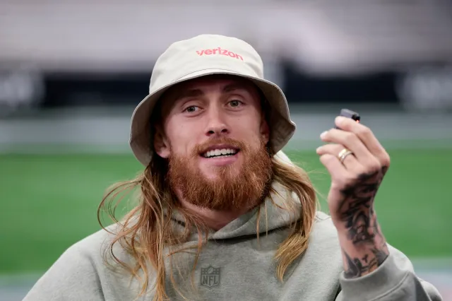 San Francisco 49ers star George Kittle at NFL Pro Bowl practice