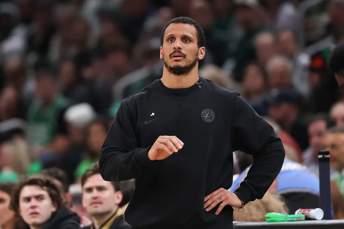 Boston Celtics head coach Joe Mazulla against Philadelphia 76ers